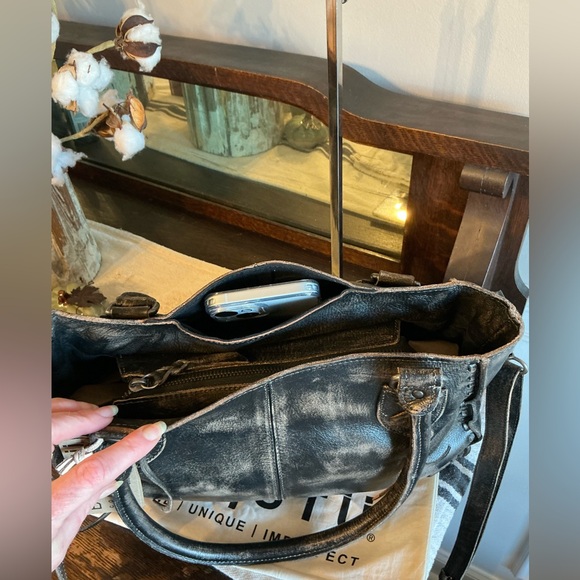 NWT Bed Stu Rockababy Satchel Shoulder Crossbody Black Hand Wash MSRP $270 - Picture 12 of 14